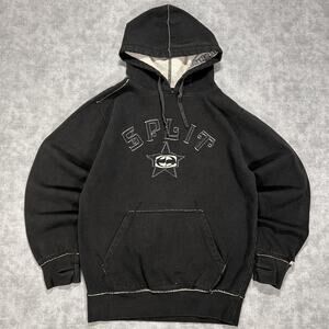 Vintage Split USA Hoodie 2000s Y2K Skate Surf Heavyweight Fleece Mens M